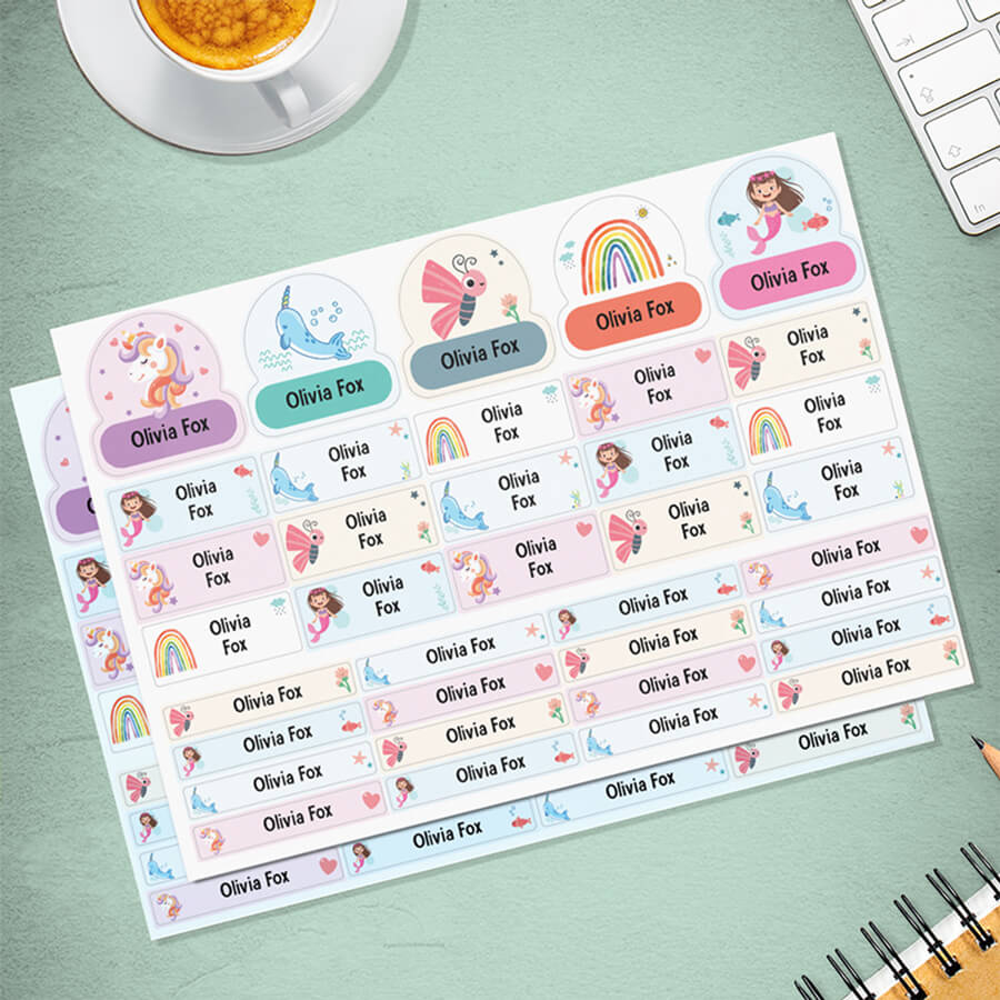 kids name tags with designs