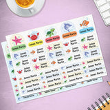 name labels with fish