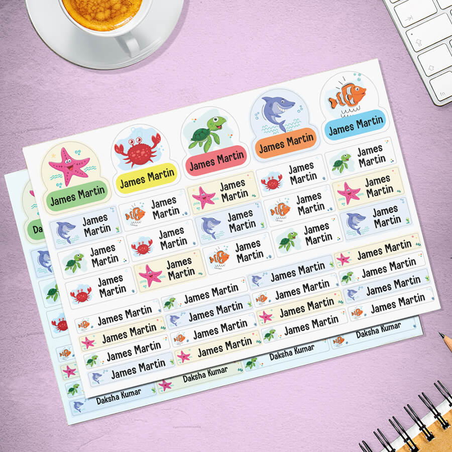 name labels with fish