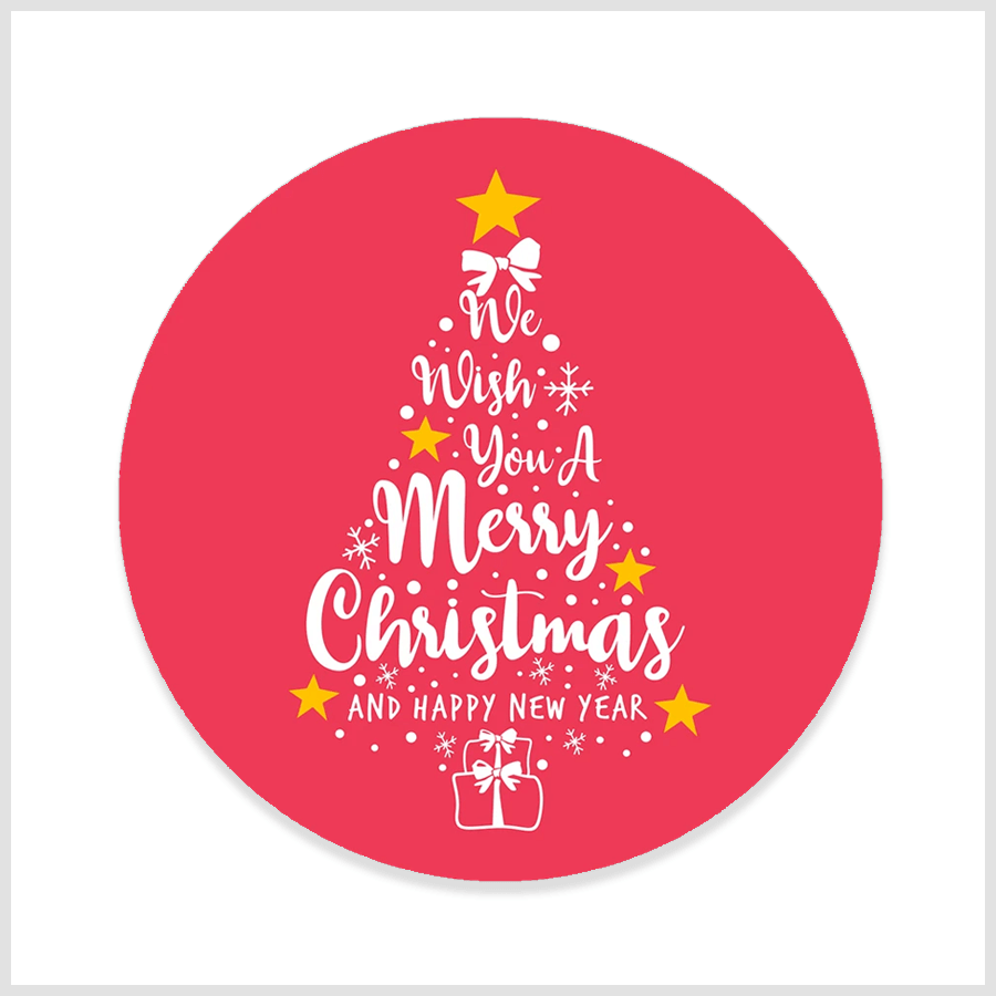 merry christmas tree sticker