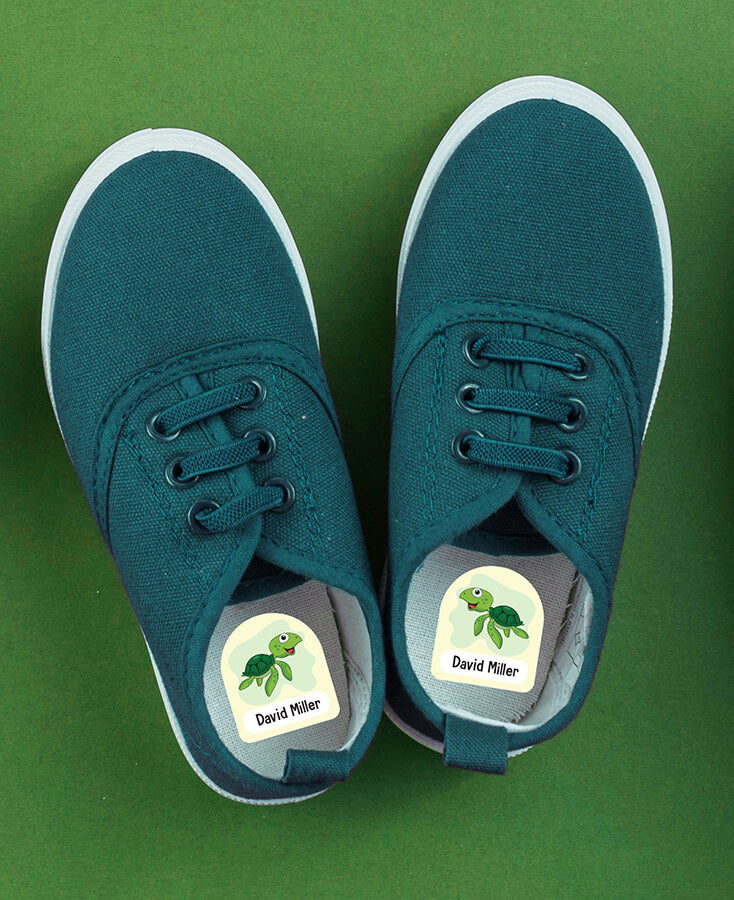 Tortoise shoe name label