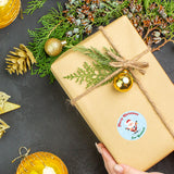 Personalised Christmas Sticker - Round - Santa