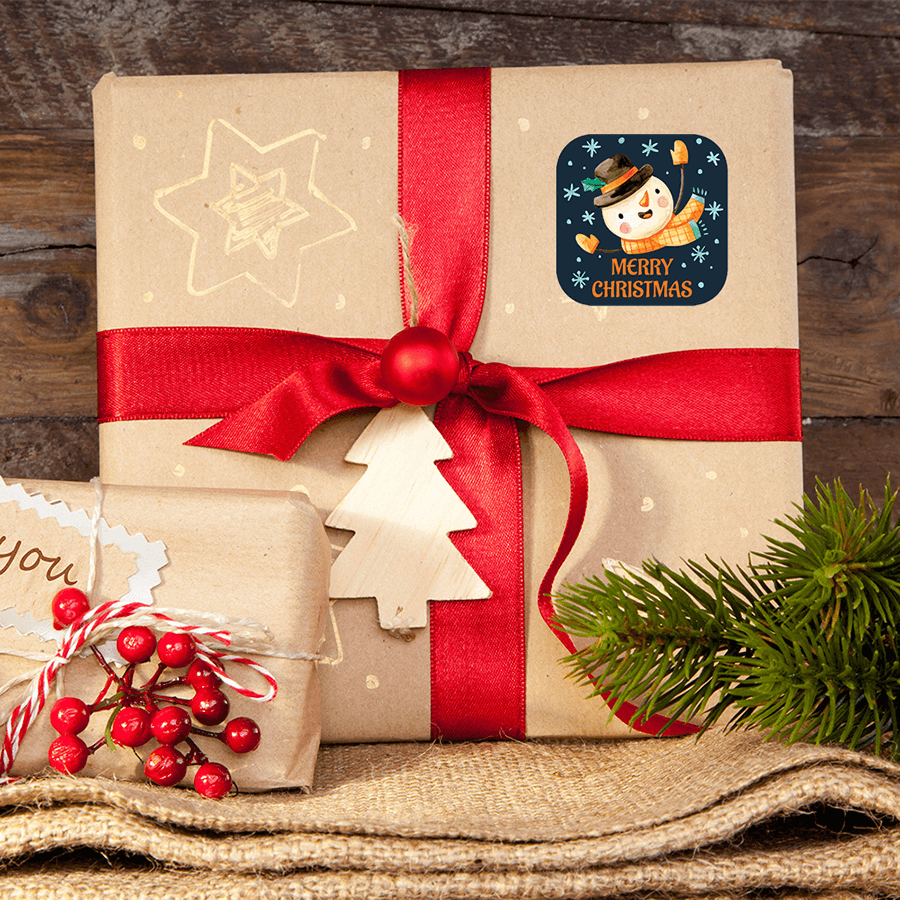 Custom Christmas stickers for packaging