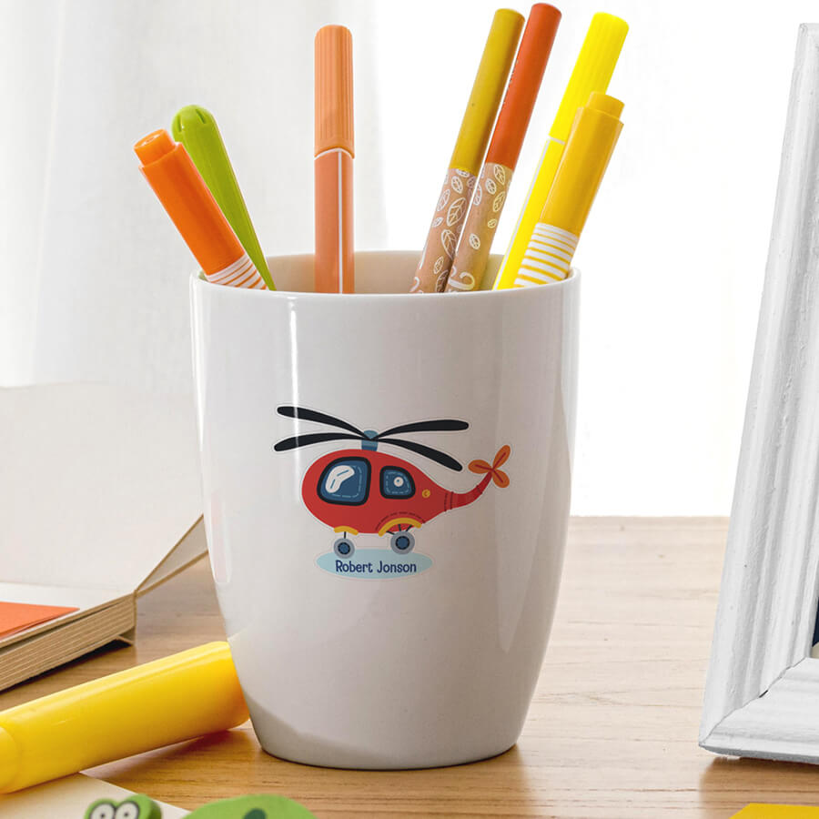 die cut name label for school