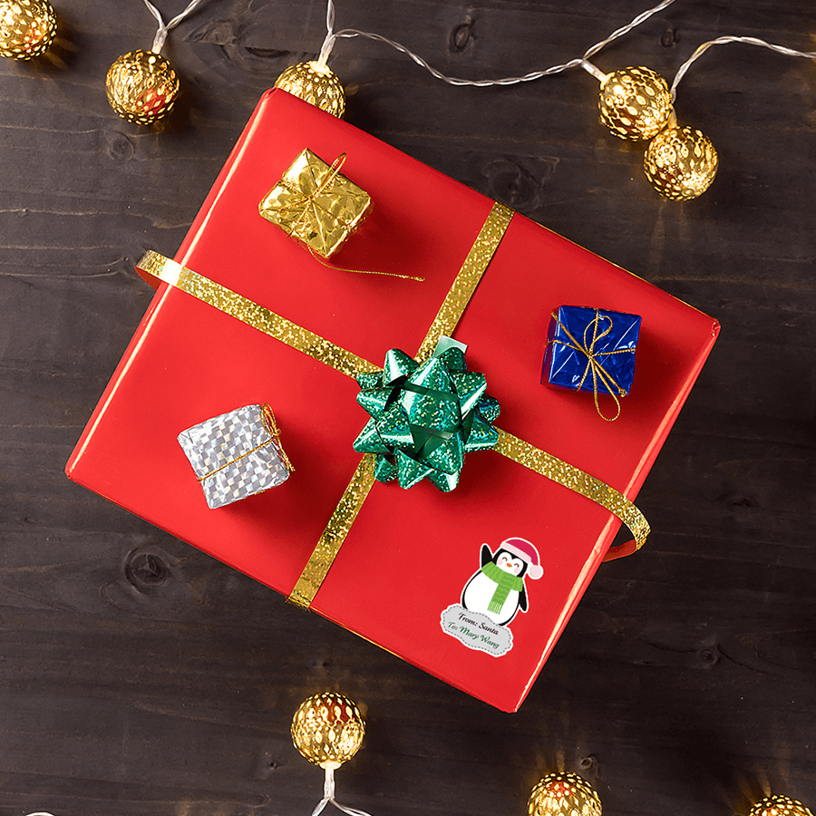 Personalised Christmas Sticker - Die Cut - Animal Gift Labels