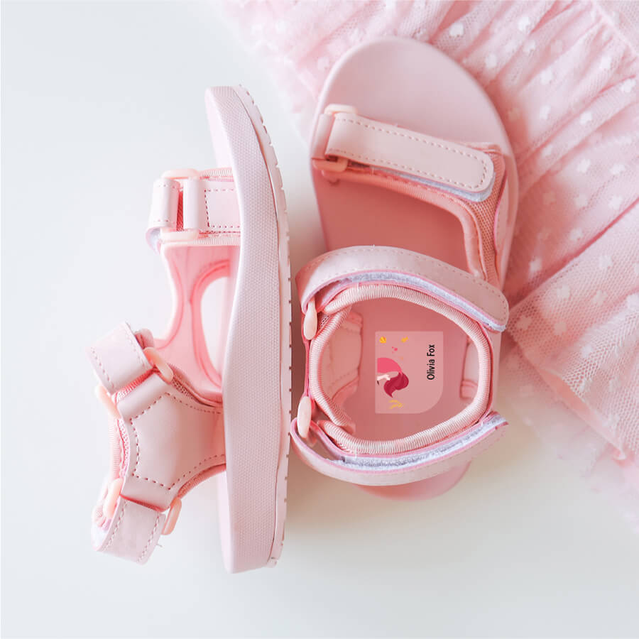 Baby shoe name label