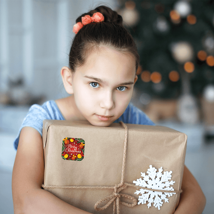 Festive Christmas stickers for gifts