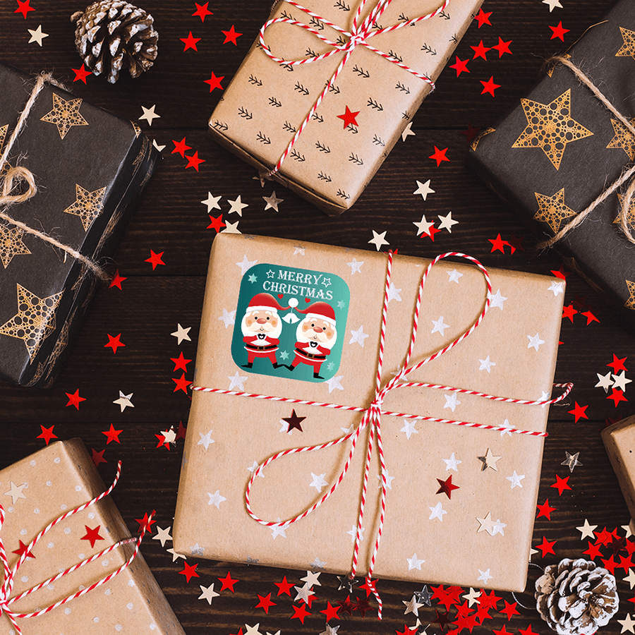 Christmas-themed stickers for gift tags