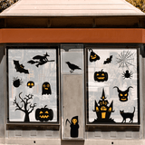 Scary Witch & Castle Halloween Window Stickers