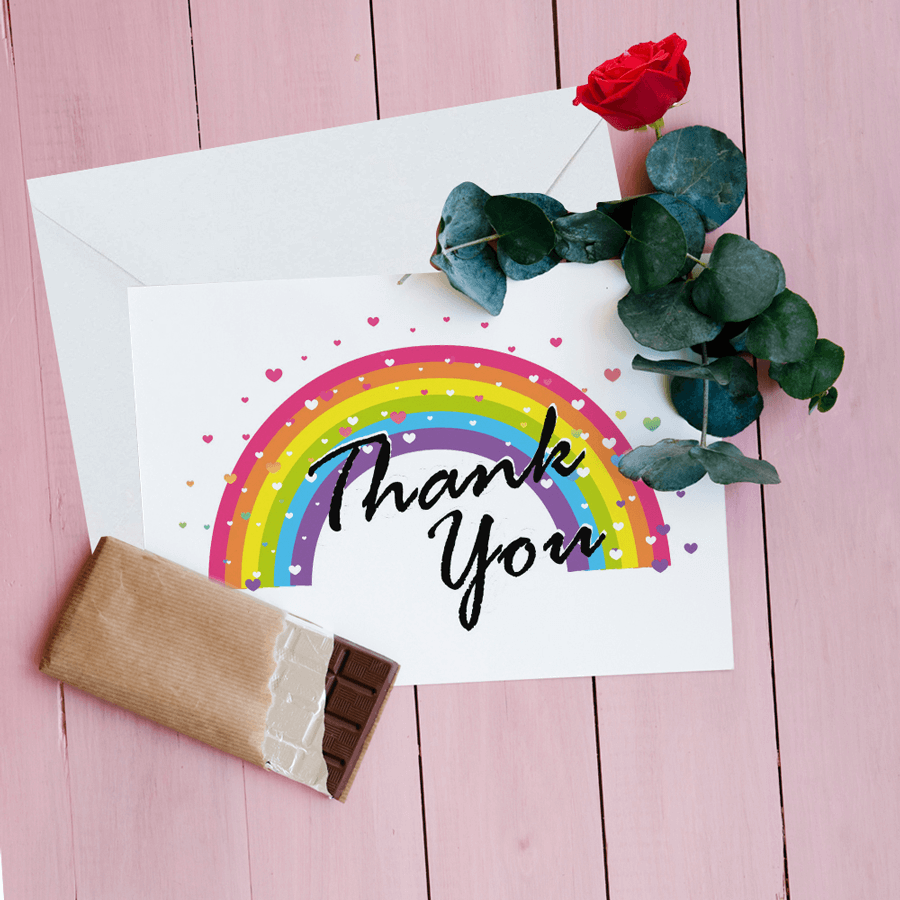 Rainbow Thank you Cards