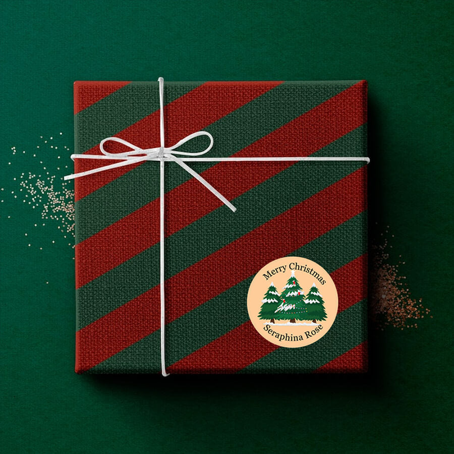 Personalised Christmas  Sticker - Round - Gift Labels