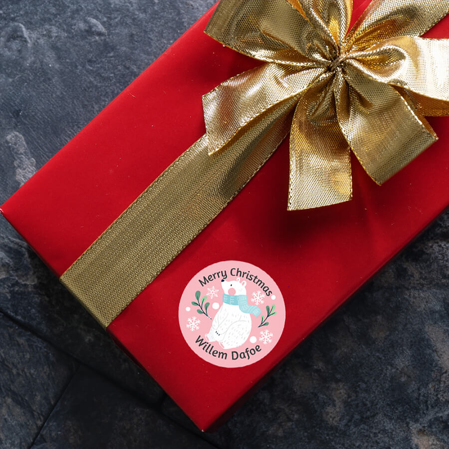 Personalised Christmas  Sticker - Round - Gift Labels