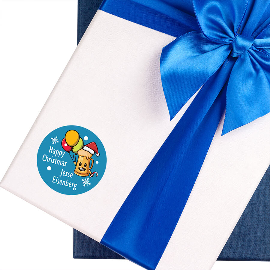 Personalised Christmas  Sticker - Round - Gift Labels