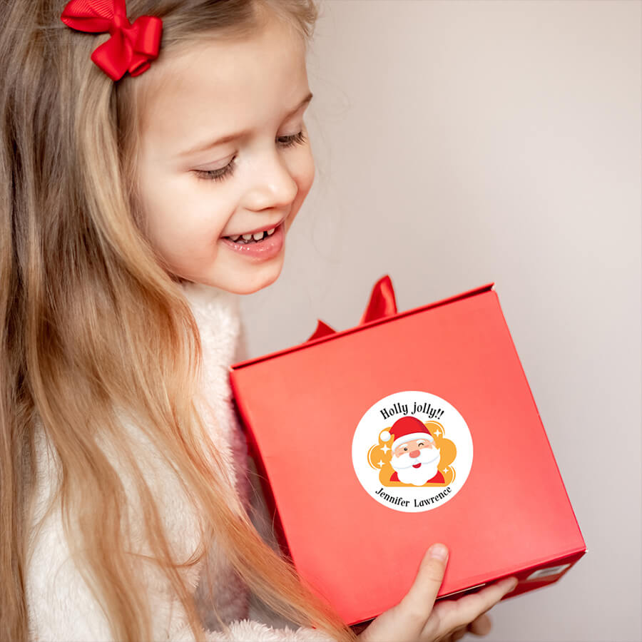 Personalised Christmas Sticker - Round - Snowman