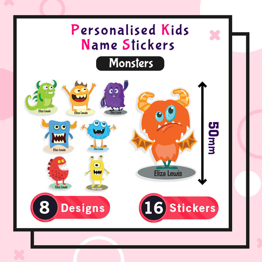 Monster Name Stickers