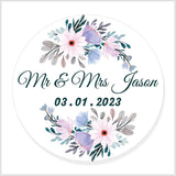 Elegant Flowers And Leaves Favor Stickers