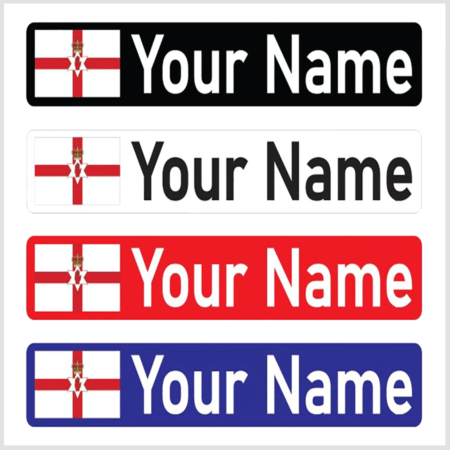 Personalized Northern Ireland Flag Name Sticker