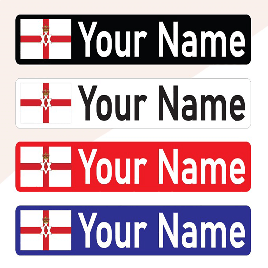 Personalized Northern Ireland Flag Name Sticker