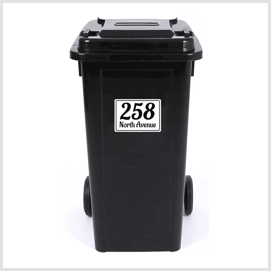 Personalised Multi color Rectangle Wheelie Bin Stickers