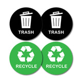 Green Recycle & Black Trash Bin Stickers