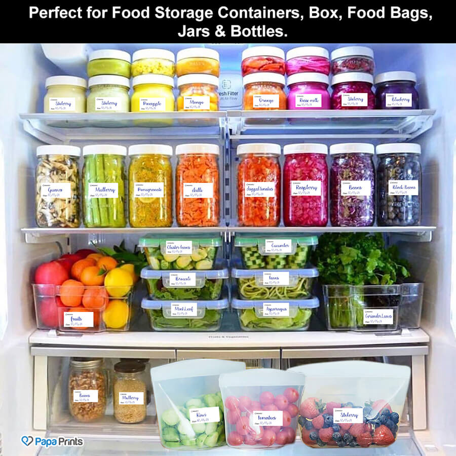 Freezer Box Labels 108 Freezer Labels for Frozen Food - Easy Peel Off | No Residue
