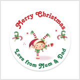 Personalised Christmas Elf Stickers