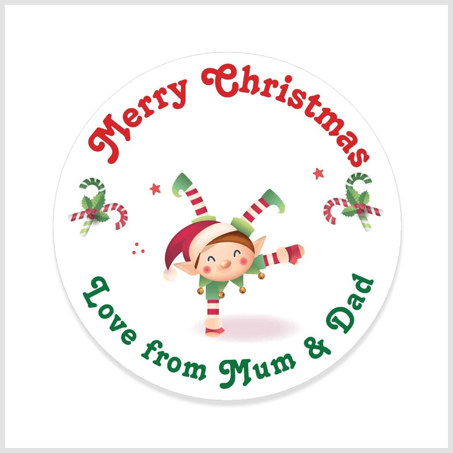 Personalised Christmas Elf Stickers