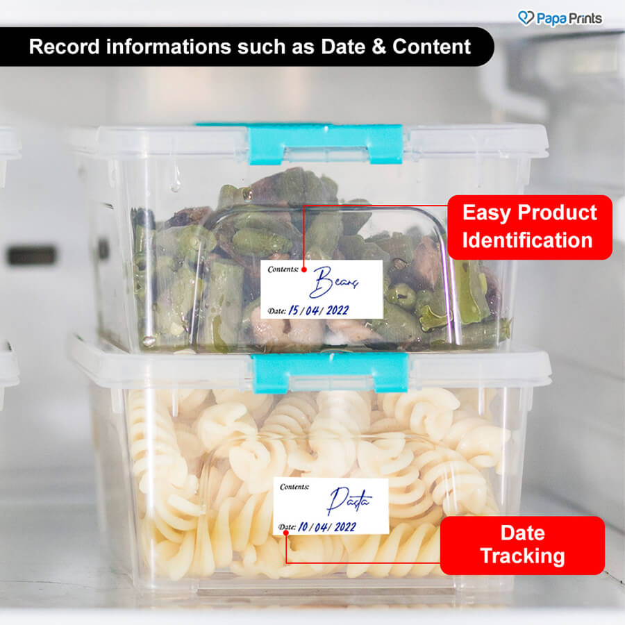 108 Freezer Labels for Frozen Food - Easy Peel Off | No Residue