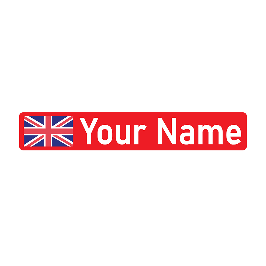 Ride ID Custom UK Flag And Name Stickers