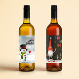 Christmas Wine Label - Snowman