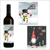 Christmas Wine Label - Snowman