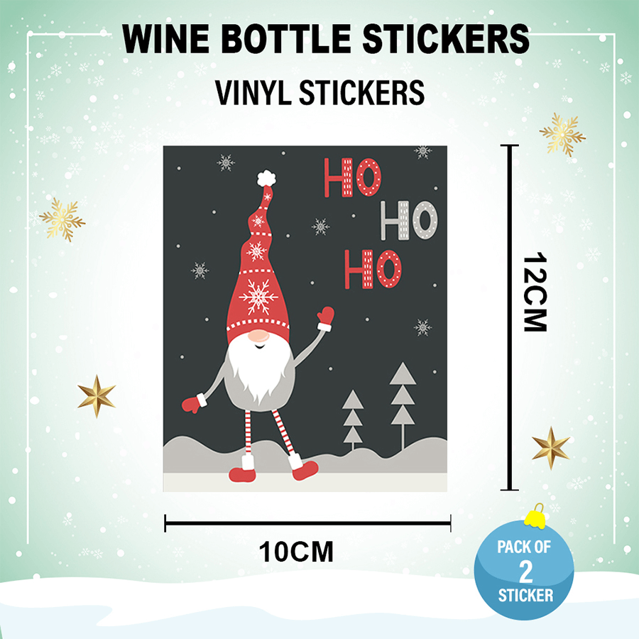 Christmas Wine Label - Snowman