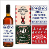 Christmas Wine Label - Ugly Sweater