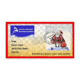 Christmas Stamp Sticker - Rectangle - Vintage Santa