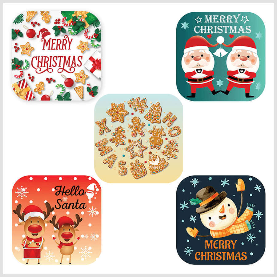 Christmas stickers for holiday cards