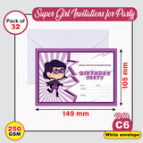 Little Girls Birthday Invitation Cards with Envelopes