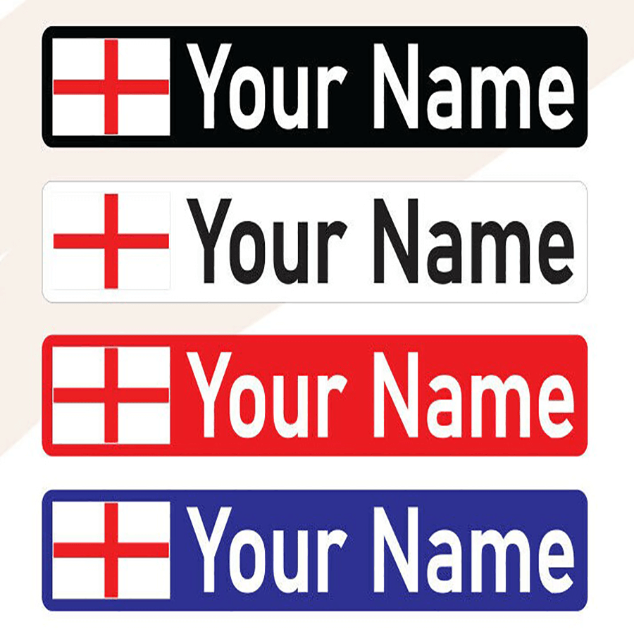 Personalized England Flag Name Stickers for Kids' Bike