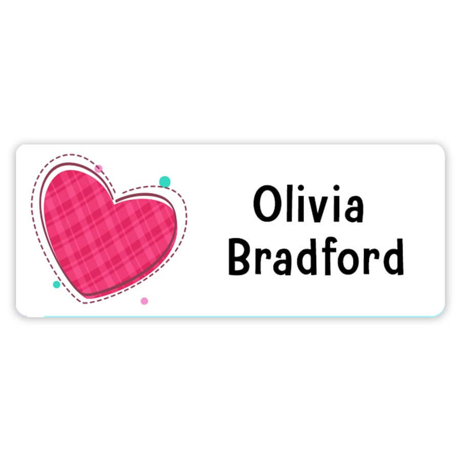 Heart name sticker
