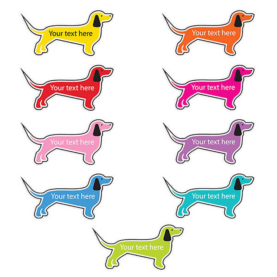 Name Labels -  Dog Custom Shape