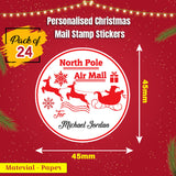 Personalised Christmas Stamp Sticker - Round - Special Delivery