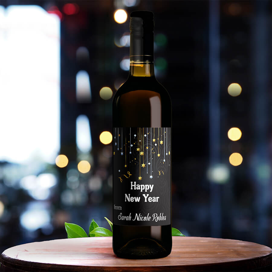 Personalised Happy New Year Wine Labels