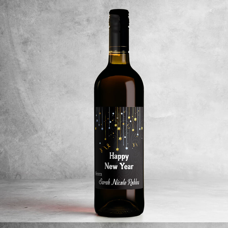 Personalised Happy New Year Wine Labels