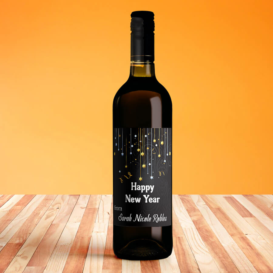 Personalised Happy New Year Wine Labels