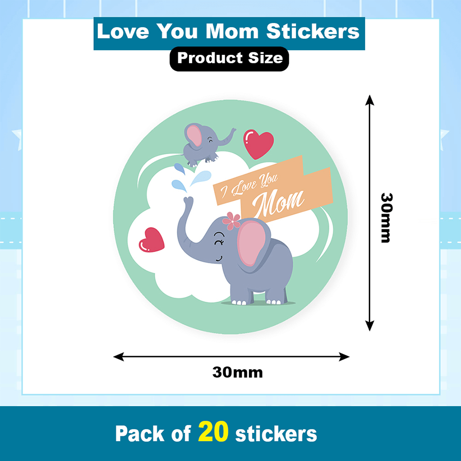 I Love You Mom Stickers