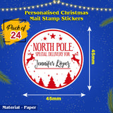 Personalised Christmas Stamp Sticker - Round - Express Delivery