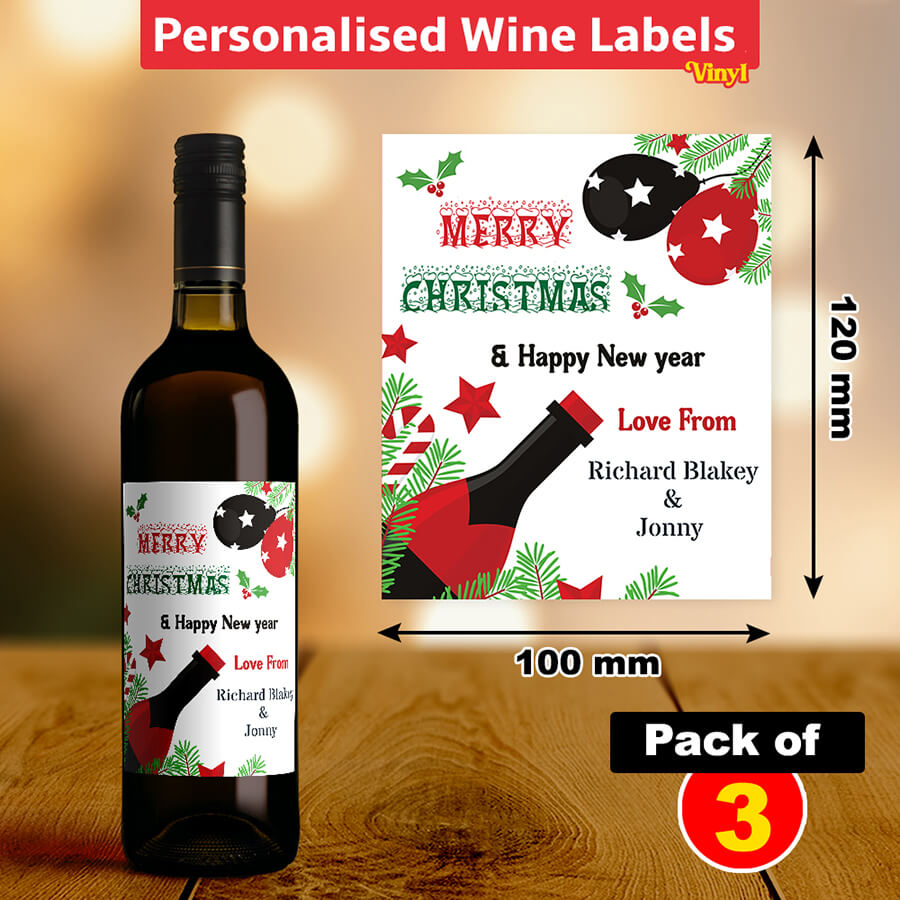 Custom Christmas Wine Labels - Secret Santa Gift