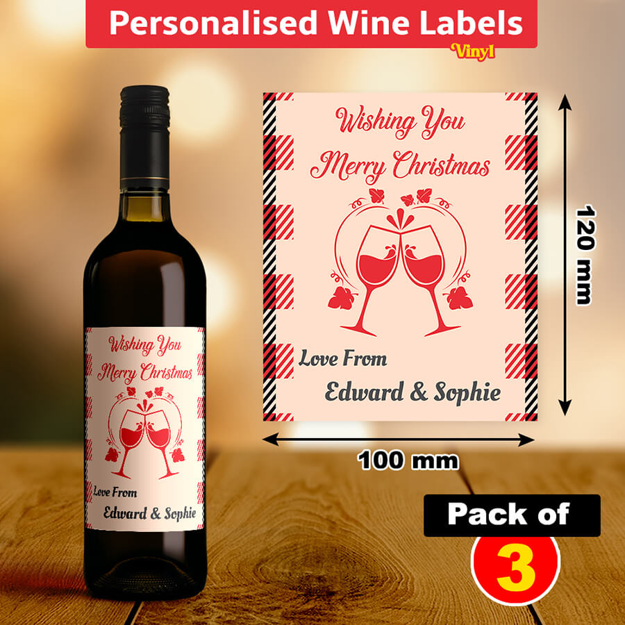 Custom Christmas Wine Labels - Secret Santa Gift
