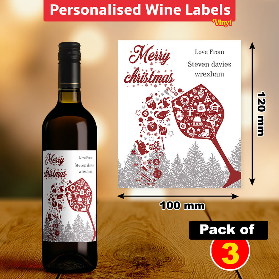 Custom Christmas Wine Labels - Secret Santa Gift