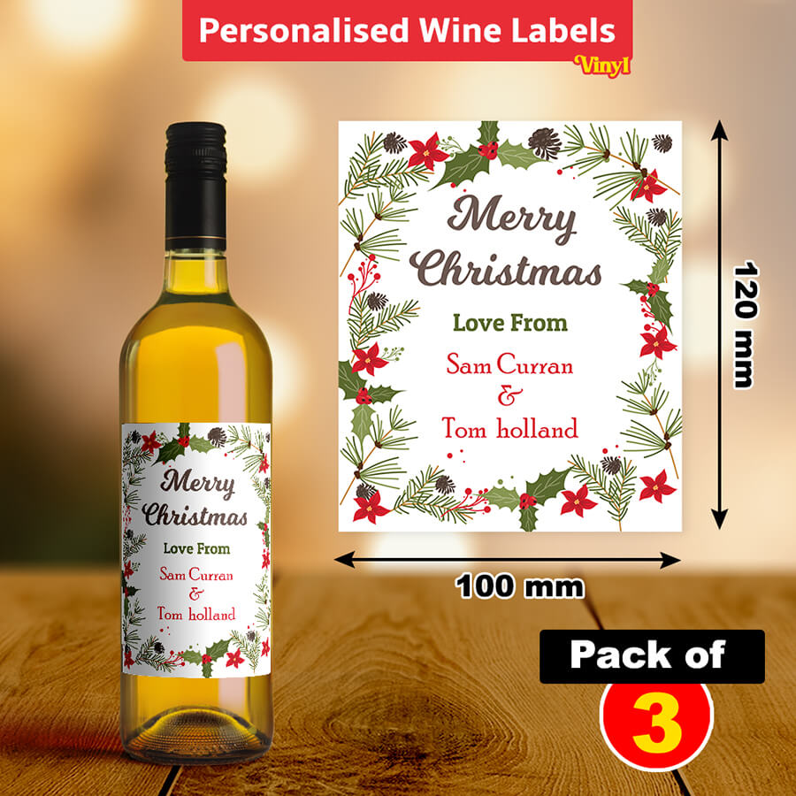 Custom Christmas Wine Labels - Secret Santa Gift