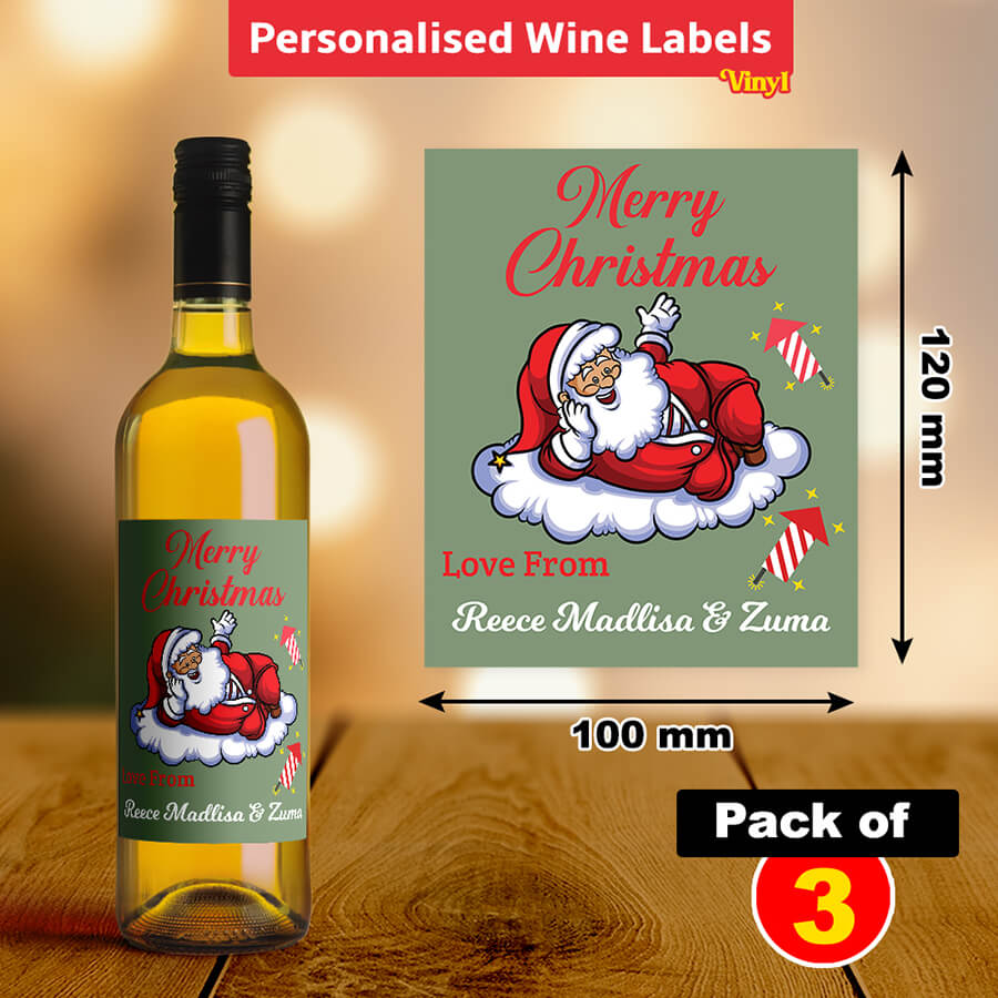 Custom Christmas Wine Labels - Secret Santa Gift